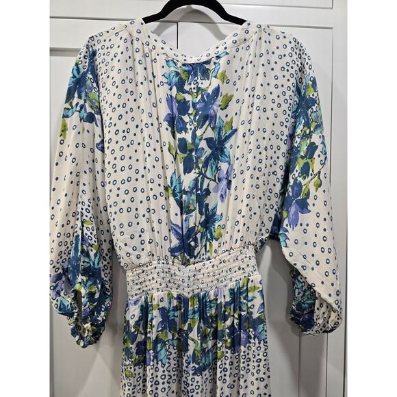 💙 Free People Paradise Jumpsuit – Blue & White – Size Large - Picture 11 of 15